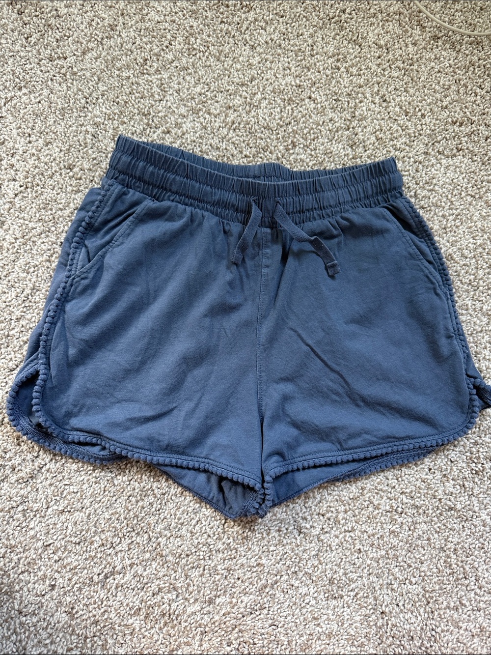 Tea Collection Navy Pom Cotton Shorts Girls size 8